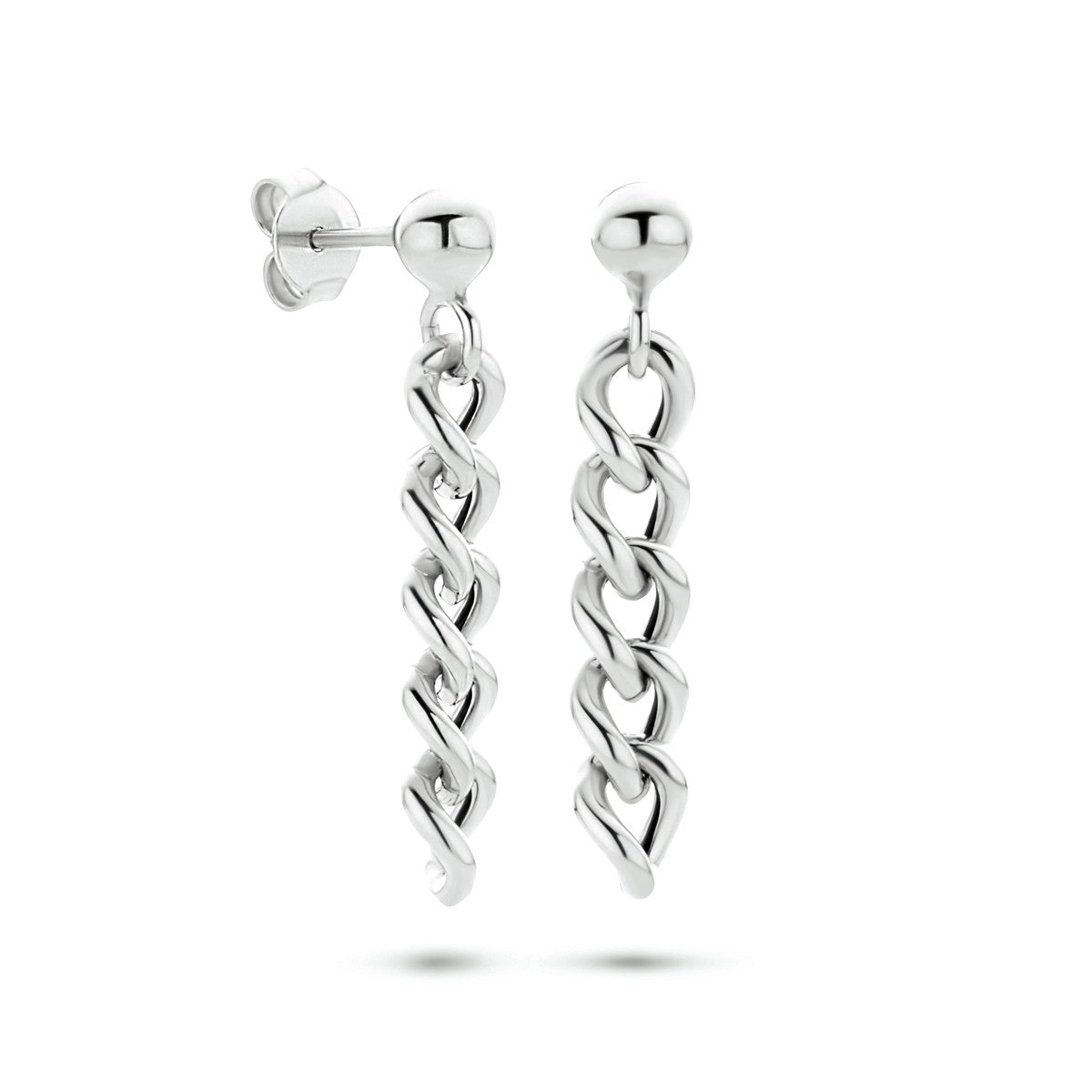 Fantasy Collection Hangende oorbellen schakel zilver