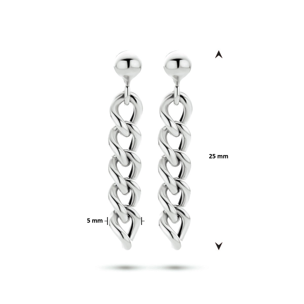 Fantasy Collection Hangende oorbellen schakel zilver