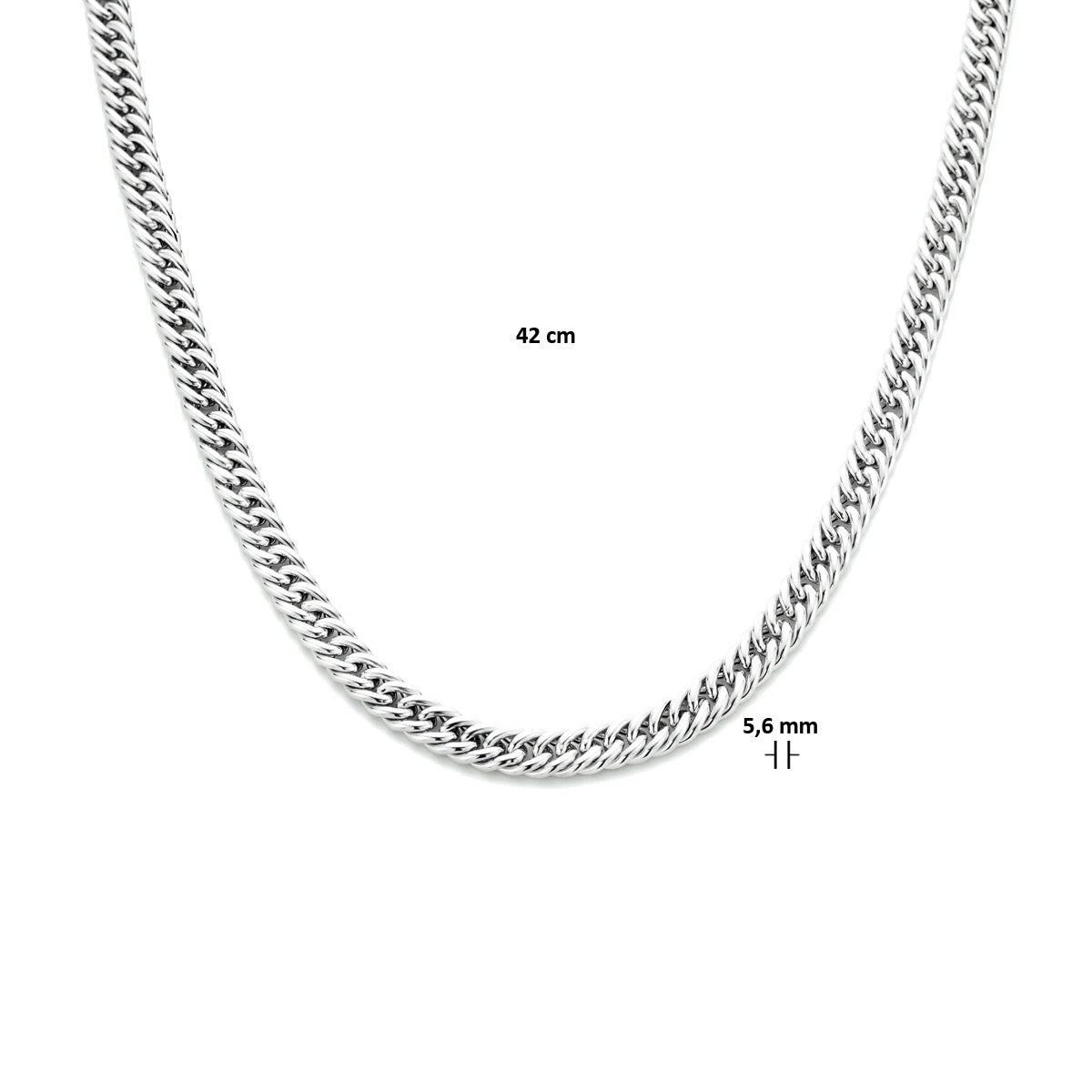 Fantasy Collection Collier geslepen gourmette zilver