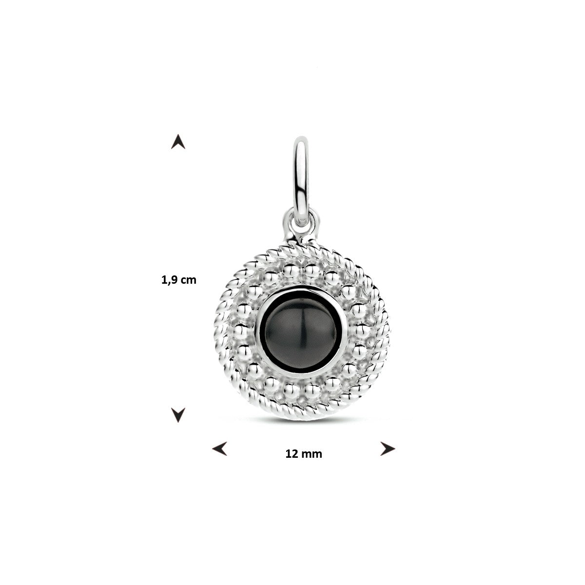 Fantasy Collection Hanger rond onyx zilver
