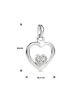 zilver gerhodineerd hanger hart zirkonia 1334113 - PansiteNederland.nl