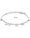 Zilver gerhodineerd enkelbandje hartjes 18 + 4 cm 1334125 - PansiteNederland.nl