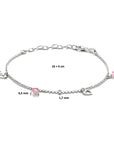 Zilver gerhodineerd enkelbandje hartjes 18 + 4 cm 1334126 - PansiteNederland.nl