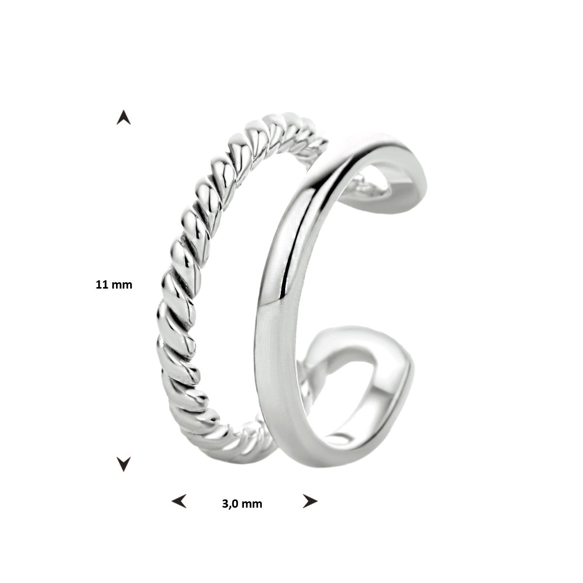 Fantasy Collection Earcuff 11 mm zilver oorbellen