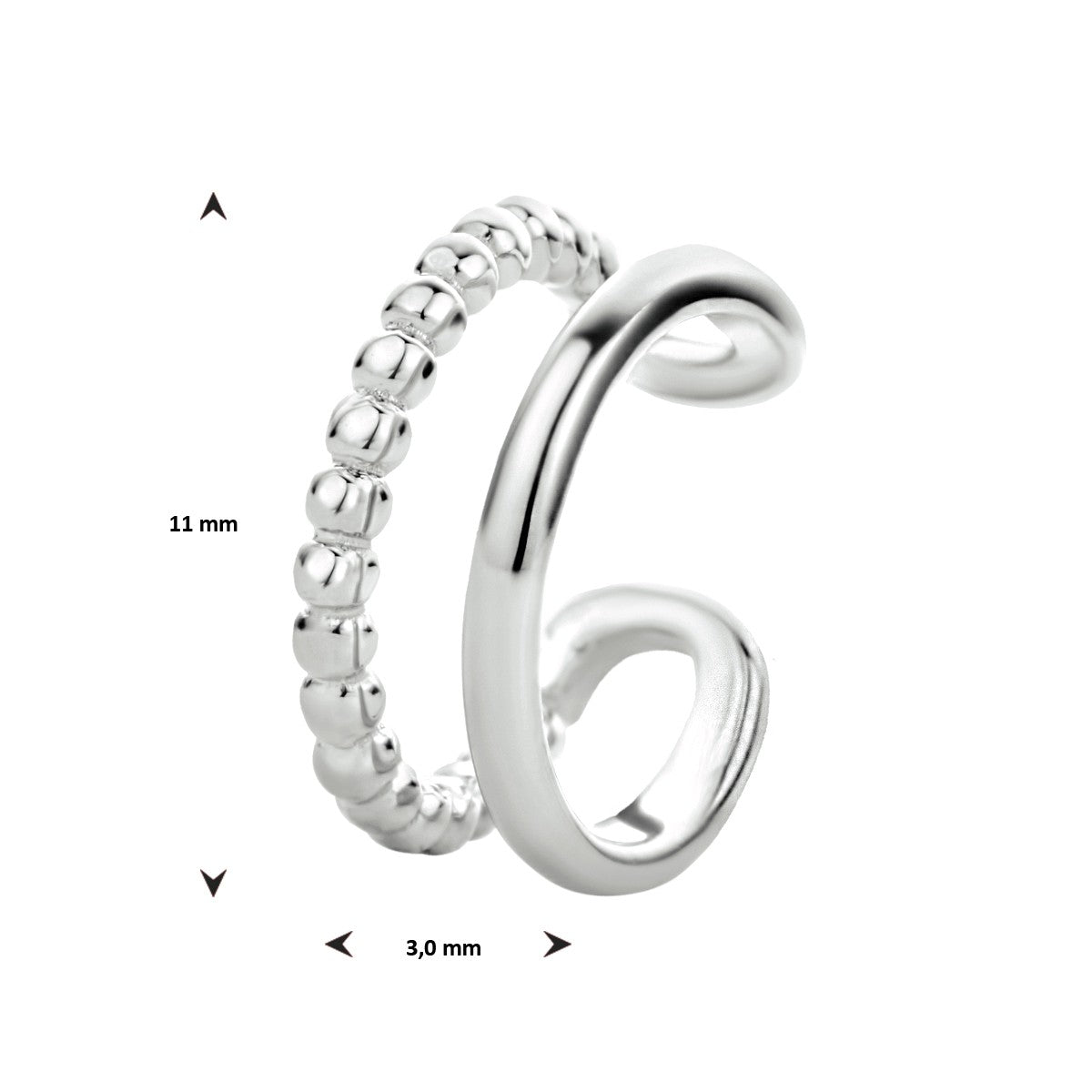 Fantasy Collection Earcuff 11 mm zilver oorbellen