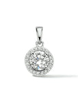 zilver gerhodineerd hanger zirkonia halo 1334359 - PansiteNederland.nl