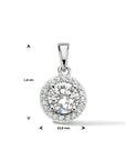zilver gerhodineerd hanger zirkonia halo 1334359 - PansiteNederland.nl