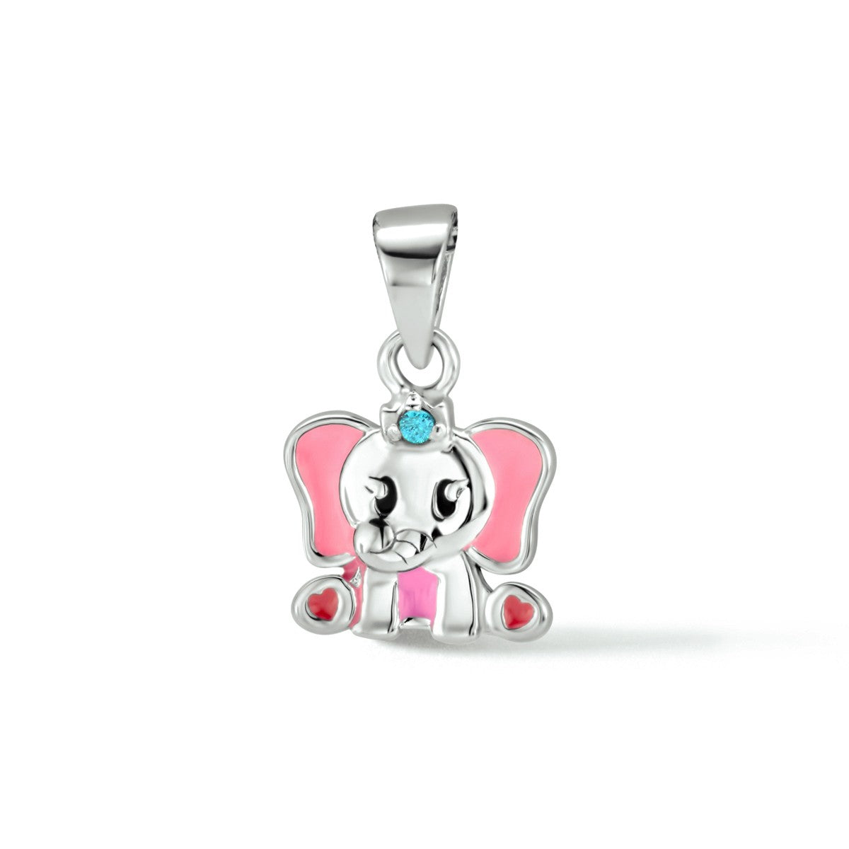 Fantasy Collection Hanger emaille olifant blauw zirkonia zilver
