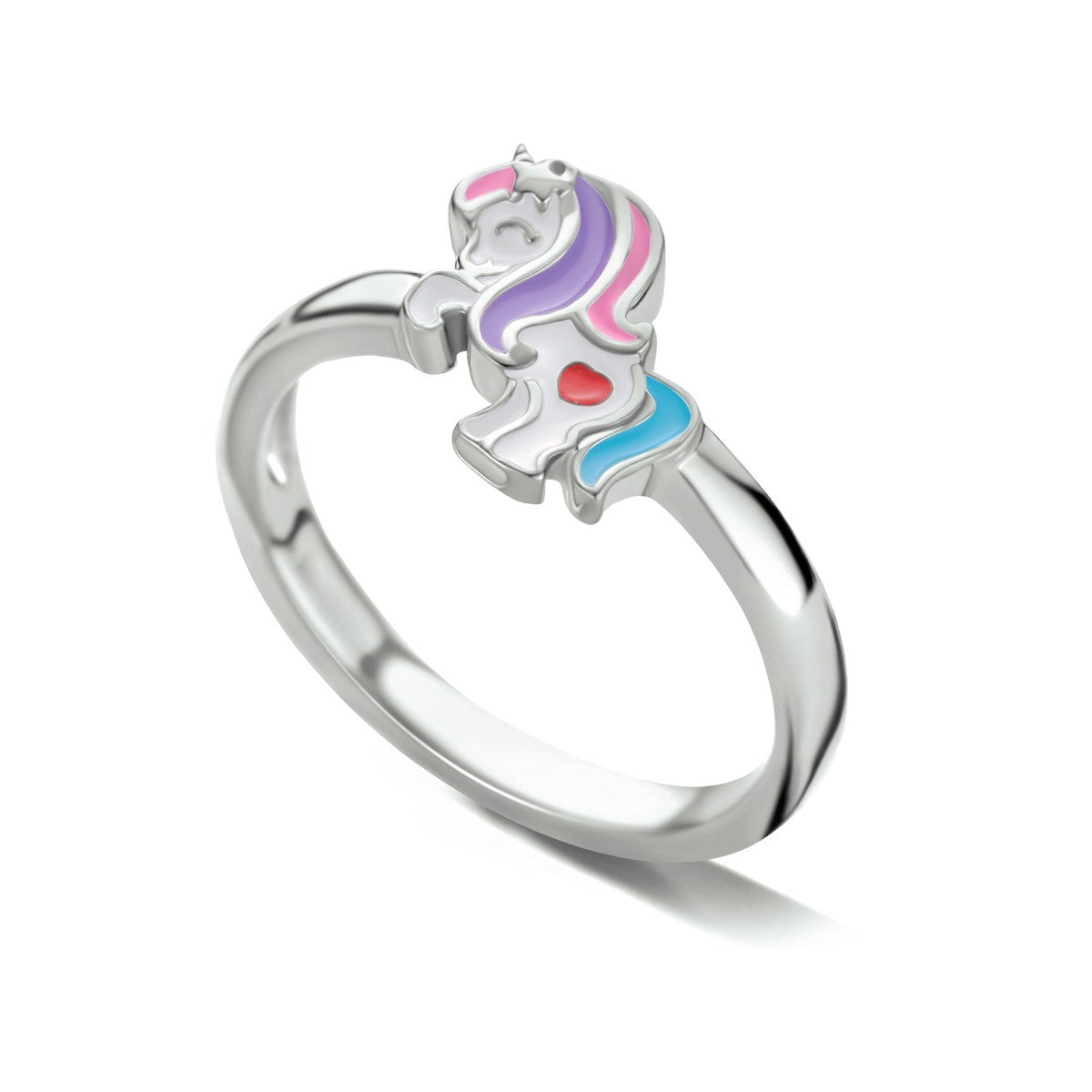 Fantasy Collection Ring emaille eenhoorn zilver
