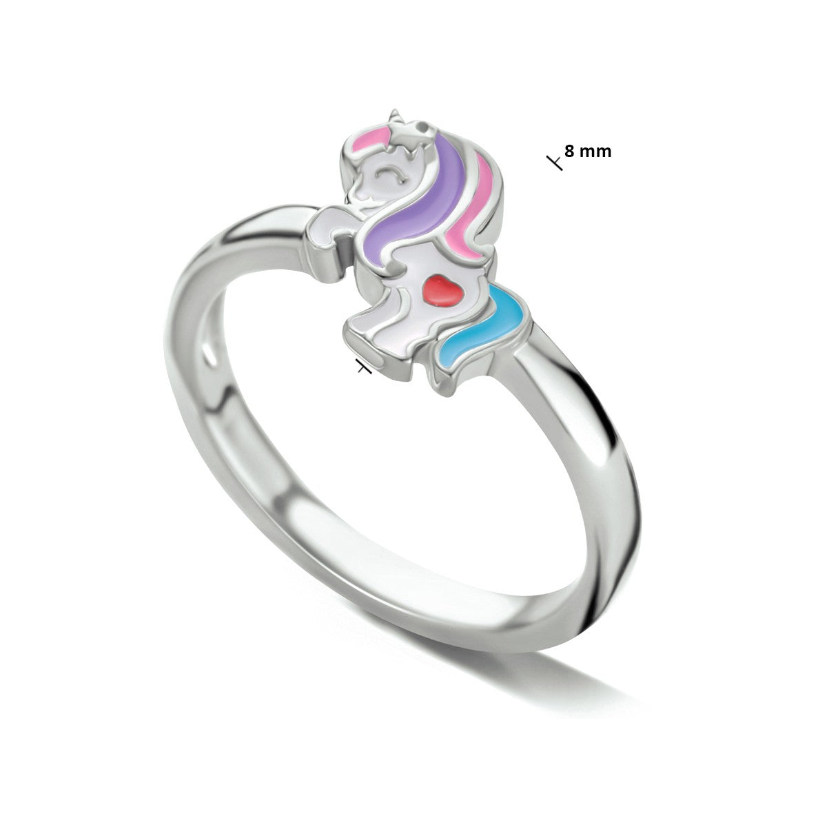 Fantasy Collection Ring emaille eenhoorn zilver