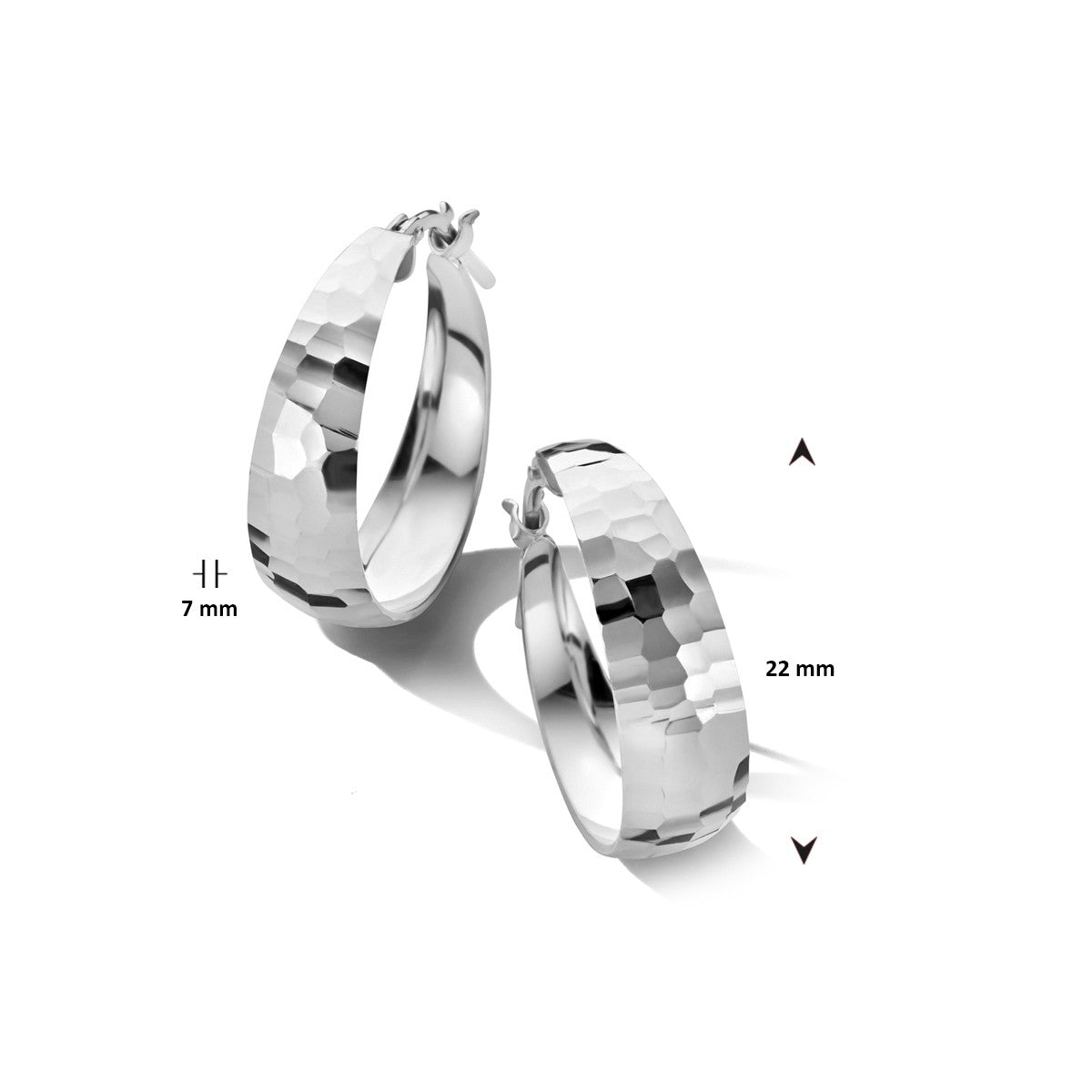 Fantasy Collection Oorbellen gediamanteerd 7,0 mm zilver