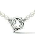 zilver gerhodineerd collier parel 3,8 mm 41 cm met groot springslot 1334621 - PansiteNederland.nl