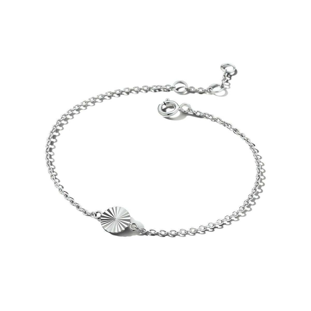 Fantasy Collection Armband rondje gediamanteerd 16,5 - 17,5 - 18,5 cm zilver