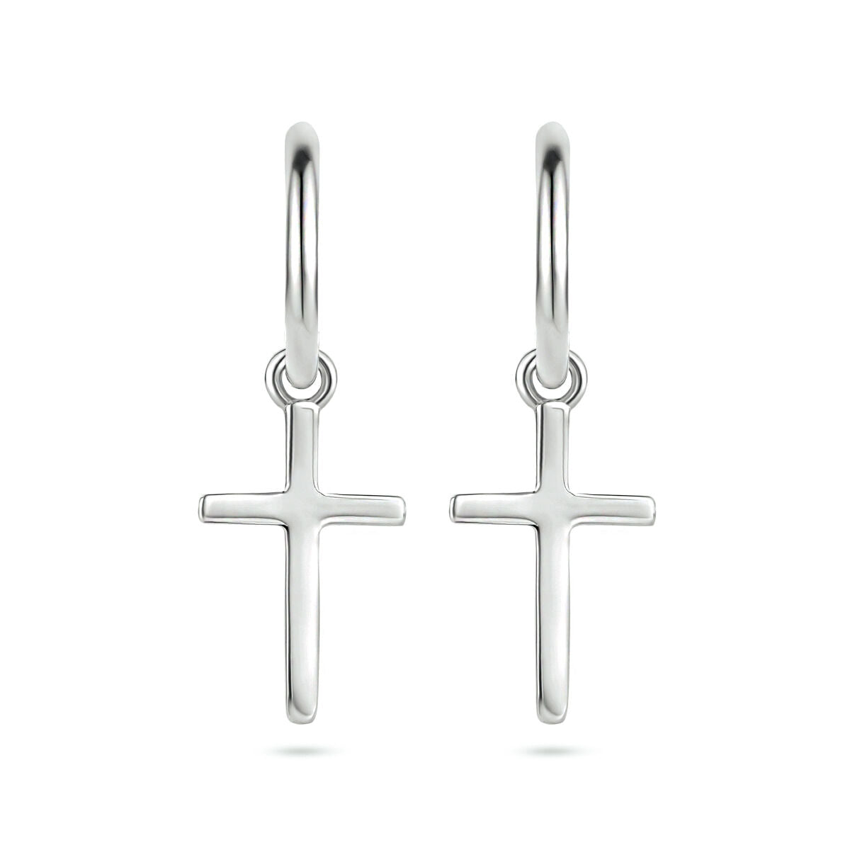 Fantasy Collection Oorbellen kruis 31 mm zilver