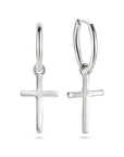 Zilver Gerhodineerd Oorringen Kruis 1334763 - PansiteNederland.nl