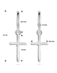 Zilver Gerhodineerd Oorringen Kruis 1334763 - PansiteNederland.nl