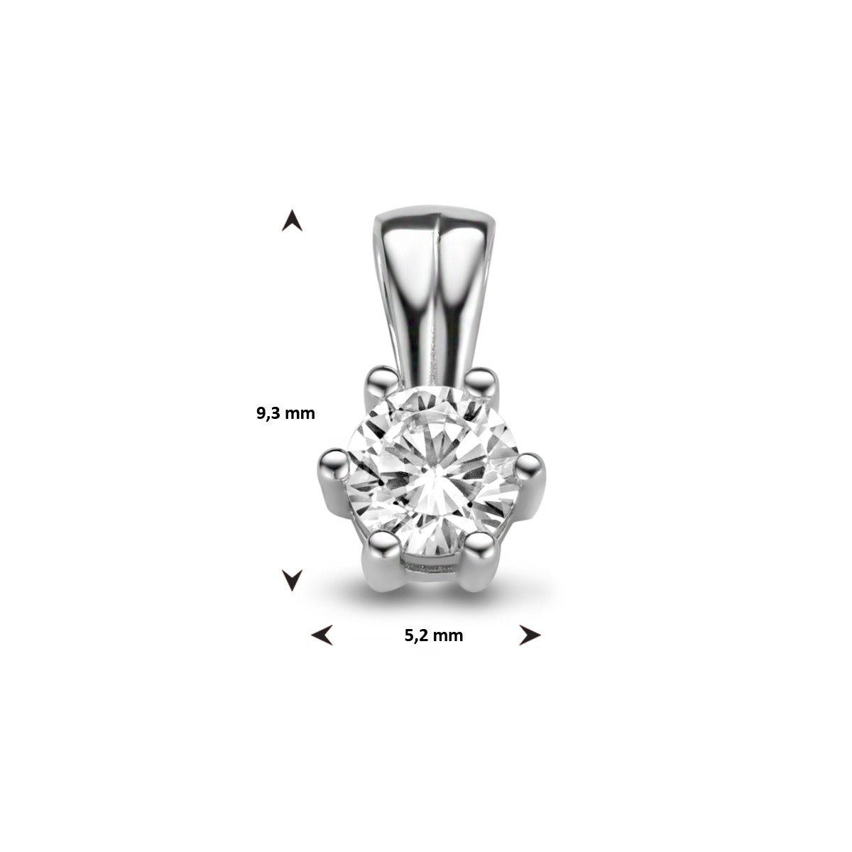 Fantasy Collection Hanger zirkonia 9,3 mm zilver