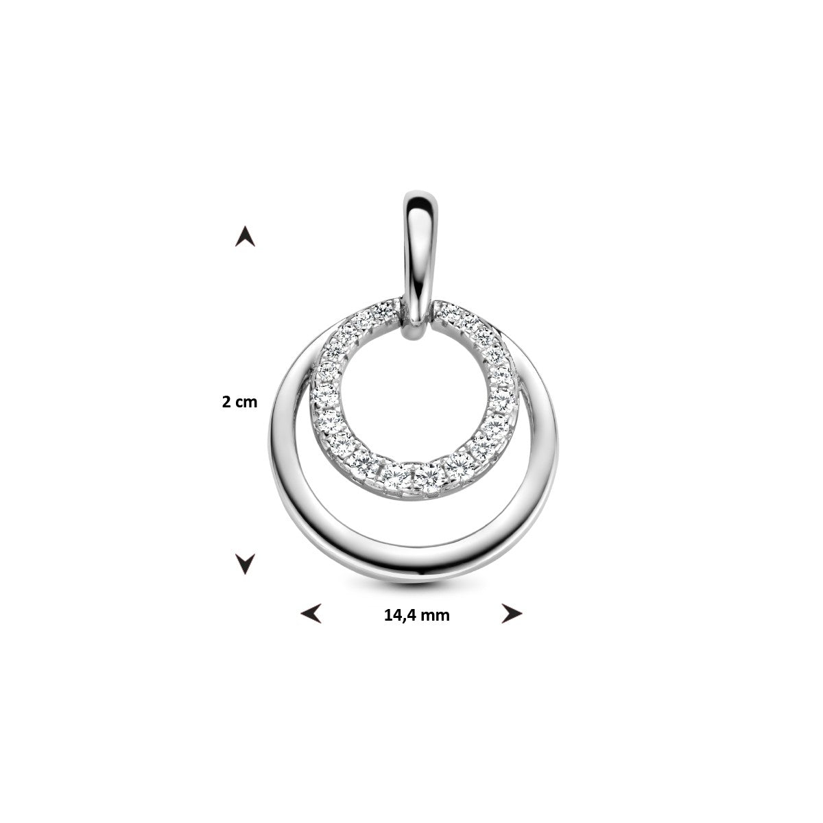Fantasy Collection Hanger rondjes zirkonia zilver