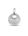 zilver gerhodineerd hanger rondje zirkonia 1334773 - PansiteNederland.nl
