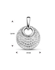 zilver gerhodineerd hanger rondje zirkonia 1334773 - PansiteNederland.nl
