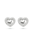 Zilver Gerhodineerd Oorknoppen Hartjes Zirkonia 1334776 - PansiteNederland.nl