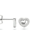Zilver Gerhodineerd Oorknoppen Hartjes Zirkonia 1334776 - PansiteNederland.nl