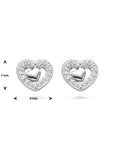 Zilver Gerhodineerd Oorknoppen Hartjes Zirkonia 1334776 - PansiteNederland.nl
