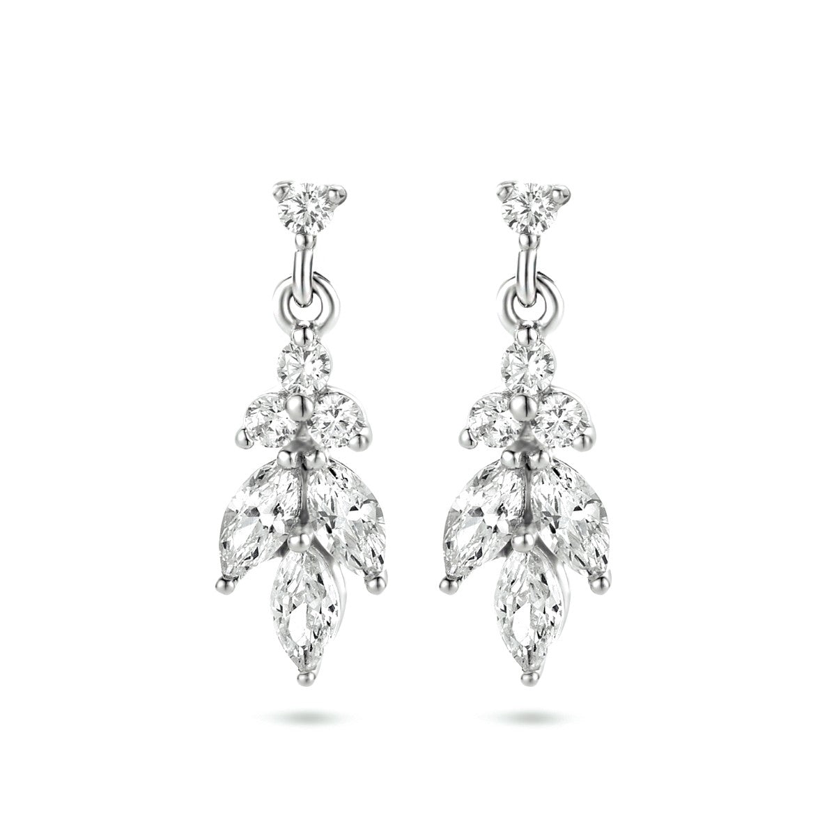 Fantasy Collection Hangende oorbellen zirkonia 18 mm zilver