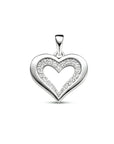 zilver gerhodineerd hanger hart zirkonia 1334787 - PansiteNederland.nl