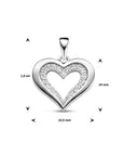 zilver gerhodineerd hanger hart zirkonia 1334787 - PansiteNederland.nl
