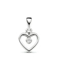 zilver gerhodineerd hanger hart zirkonia 1334791 - PansiteNederland.nl