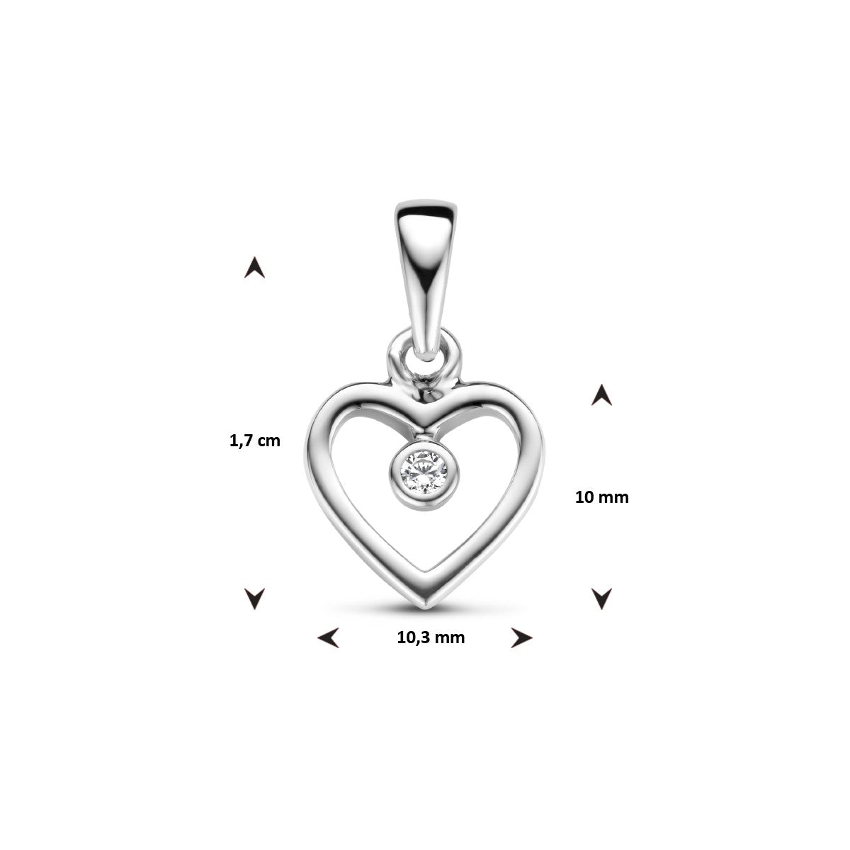 Fantasy Collection Hanger hart zirkonia zilver