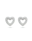 Zilver Gerhodineerd Oorknoppen Hartje Zirkonia 1334794 - PansiteNederland.nl