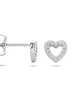 Zilver Gerhodineerd Oorknoppen Hartje Zirkonia 1334794 - PansiteNederland.nl