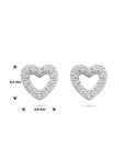 Zilver Gerhodineerd Oorknoppen Hartje Zirkonia 1334794 - PansiteNederland.nl