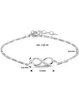 Zilver Gerhodineerd Armband Infinity Zirkonia 15,5 + 2,5 Cm 1334812 - PansiteNederland.nl