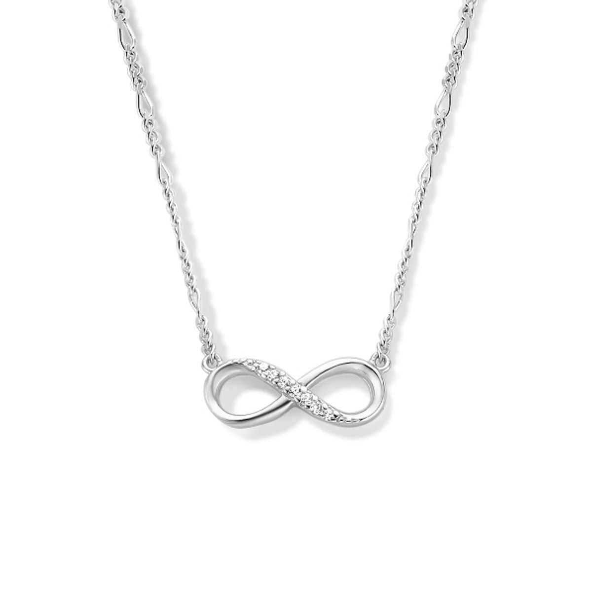 Fantasy Collection Collier infinity zirkonia 41 + 4 cm zilver