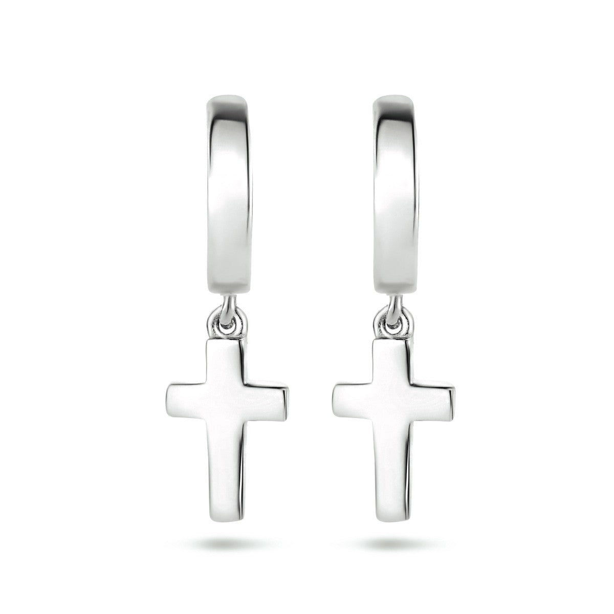 Fantasy Collection Oorbellen kruis 21 mm zilver
