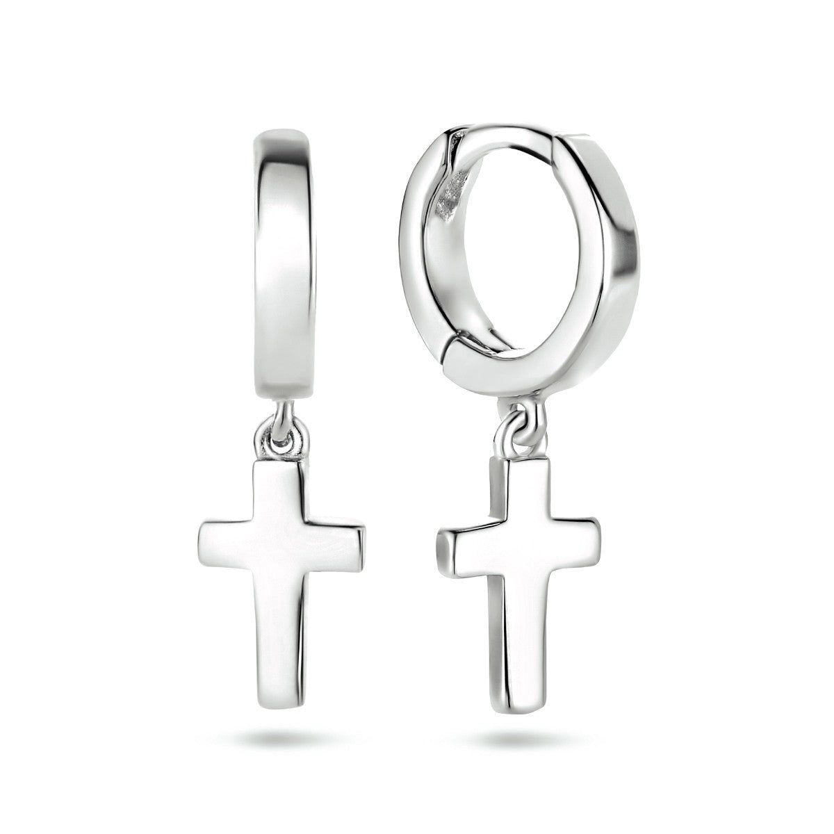 Fantasy Collection Oorbellen kruis 21 mm zilver
