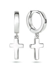Zilver Gerhodineerd Klapoorringen Kruis 1334820 - PansiteNederland.nl