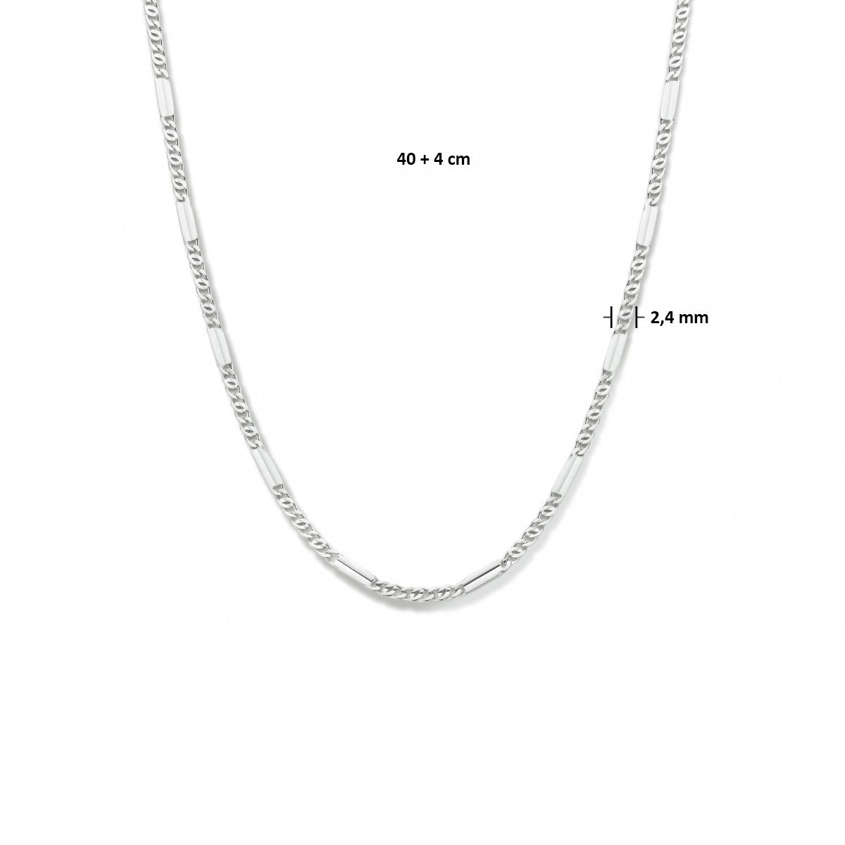 Fantasy Collection Collier valkenoog met tussenstuk 2,4 mm 40 + 4 cm zilver