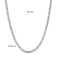 zilver gerhodineerd collier valkenoog met tussenstuk 2,4 mm 40 + 4 cm 1334840 - PansiteNederland.nl