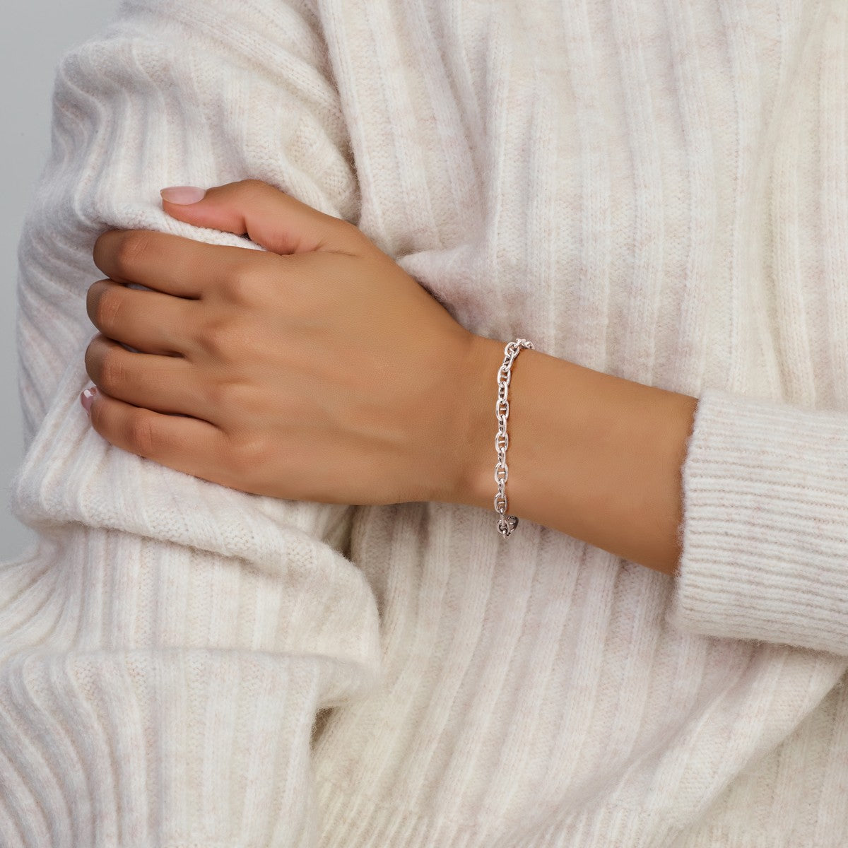 Fantasy Collection Armband marine 5,8 mm 19 cm met groot veerslot zilver
