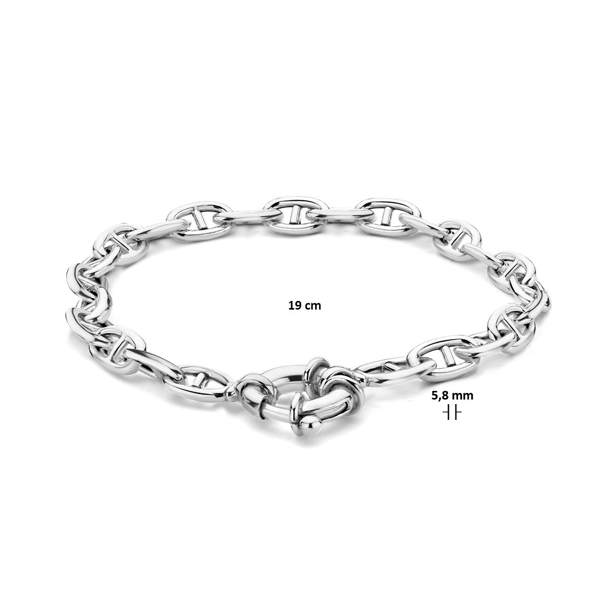 Fantasy Collection Armband marine 5,8 mm 19 cm met groot veerslot zilver