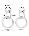 Zilver Gerhodineerd Oorhangers Rondjes Poli/Mat 1334889 - PansiteNederland.nl