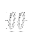 Zilver Gerhodineerd Oorringen Gedraaid 1334894 - PansiteNederland.nl