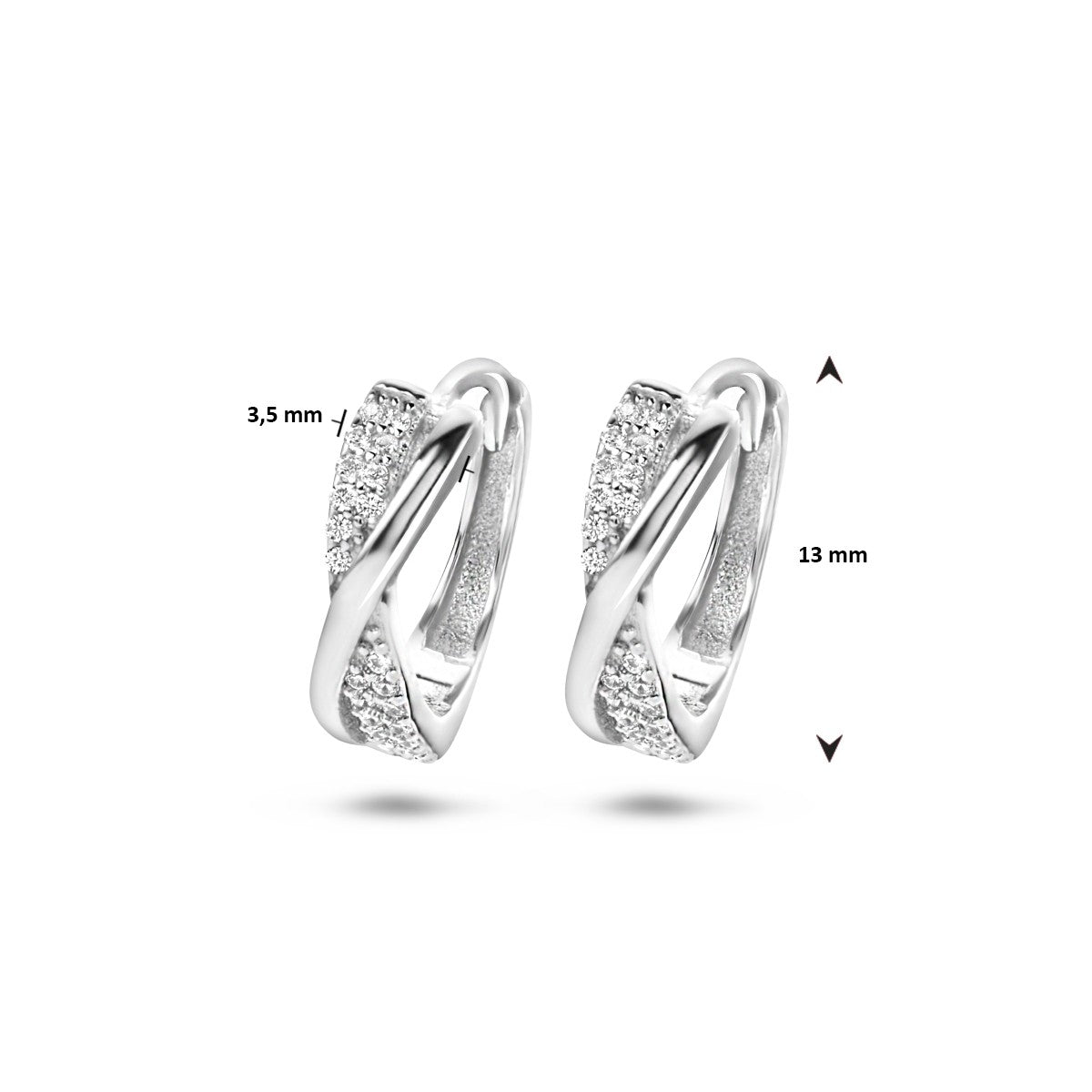 Fantasy Collection Oorbellen zirkonia zilver