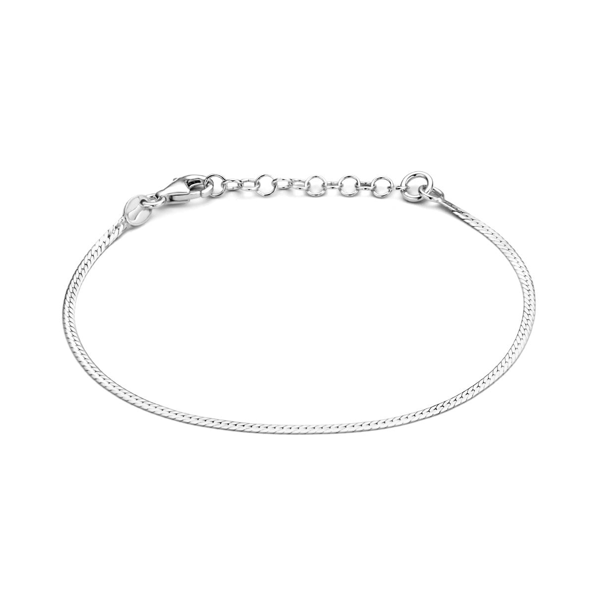 Fantasy Collection Armband slang plat 1,7 mm 16 + 3 cm zilver