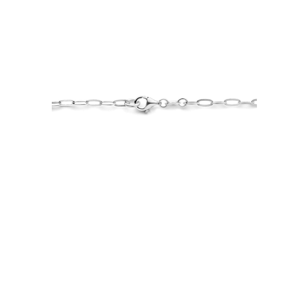 Fantasy Collection Collier paperclip platte buis 2.5 mm zilver