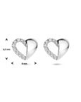 Zilver Gerhodineerd Oorknoppen Hart Zirkonia 1335073 - PansiteNederland.nl